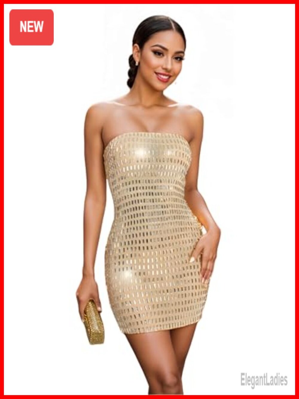 Rhinestone Halter Bodycon Mini Dress Sleeveless Ruched Tie-Back Club Night Out